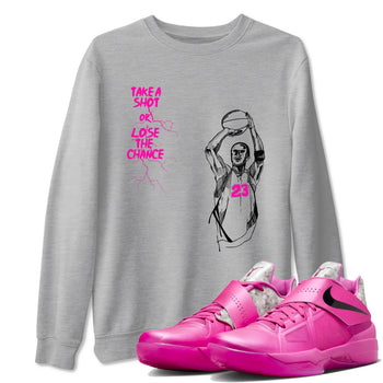 Nike KD 4 Retro Aunt Pearl shirts to match jordans Take A Shot sneaker match tees Nike KD 4 Aunt Pearl match shoes to clothes SNRT Sneaker Tees unisex cotton Heather Grey 1 shirts
