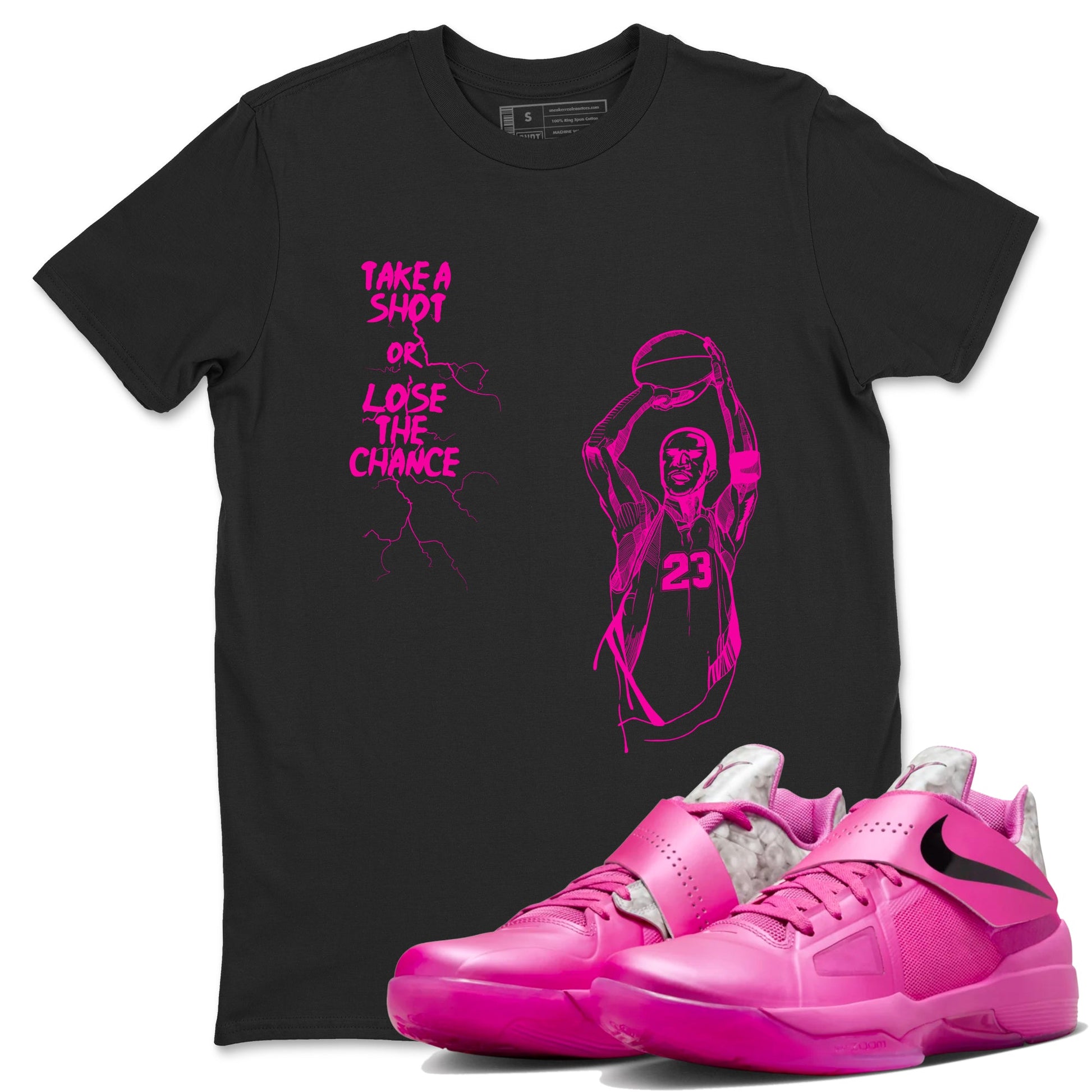 Nike KD 4 Retro Aunt Pearl shirts to match jordans Take A Shot sneaker match tees Nike KD 4 Aunt Pearl match shoes to clothes SNRT Sneaker Tees unisex cotton Black 1 shirts