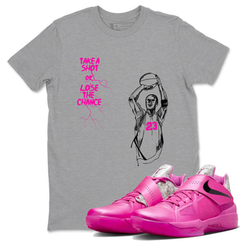 Nike KD 4 Retro Aunt Pearl shirts to match jordans Take A Shot sneaker match tees Nike KD 4 Aunt Pearl match shoes to clothes SNRT Sneaker Tees unisex cotton Heather Grey 1 shirts
