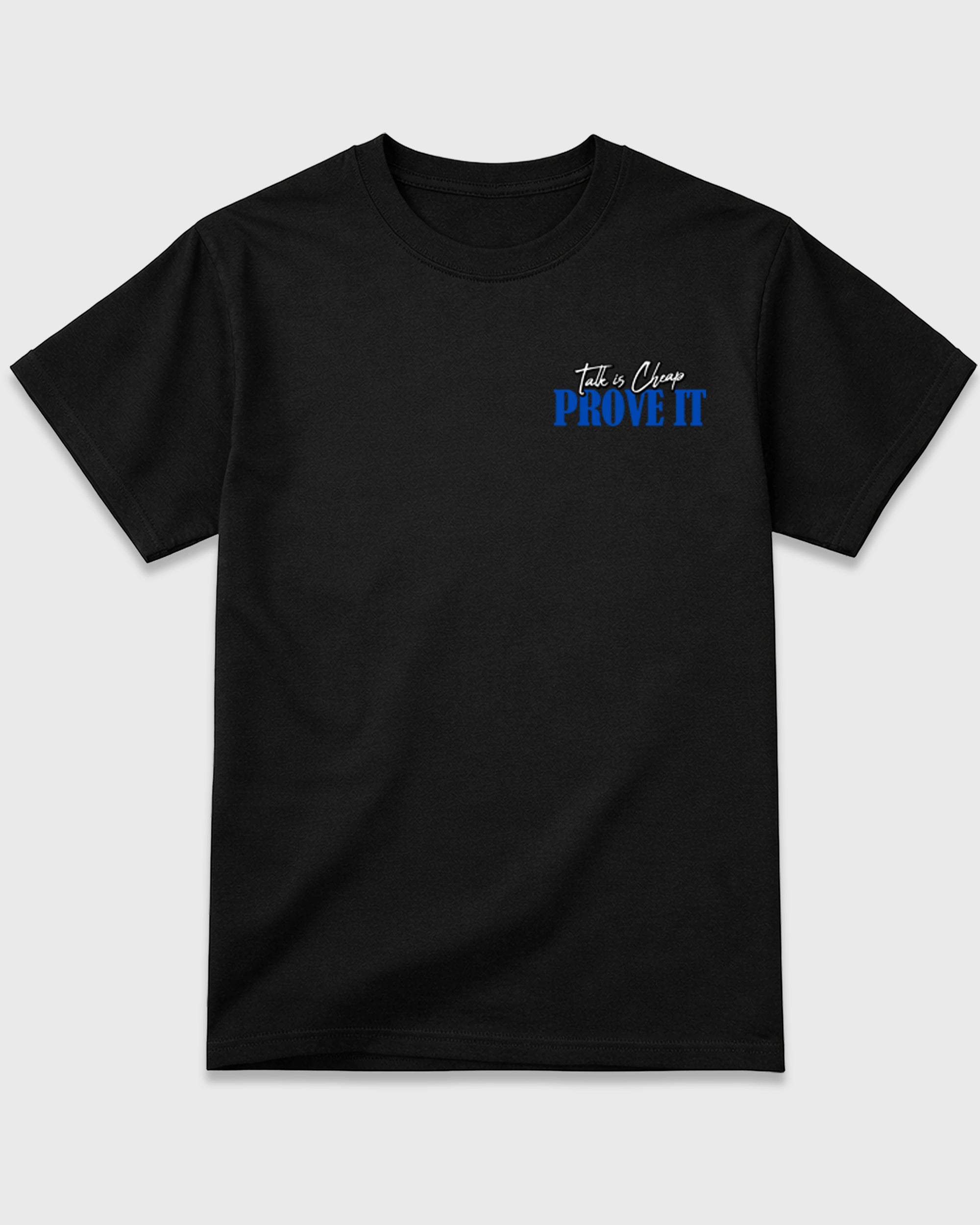 Talk Is Cheap Black Graphic T-Shirt - 2, sneaker tee made to match Air Jordan 4 J Balvin 'Amazonas' sneakers with original graphic artwork for a coordinated sneaker outfit.