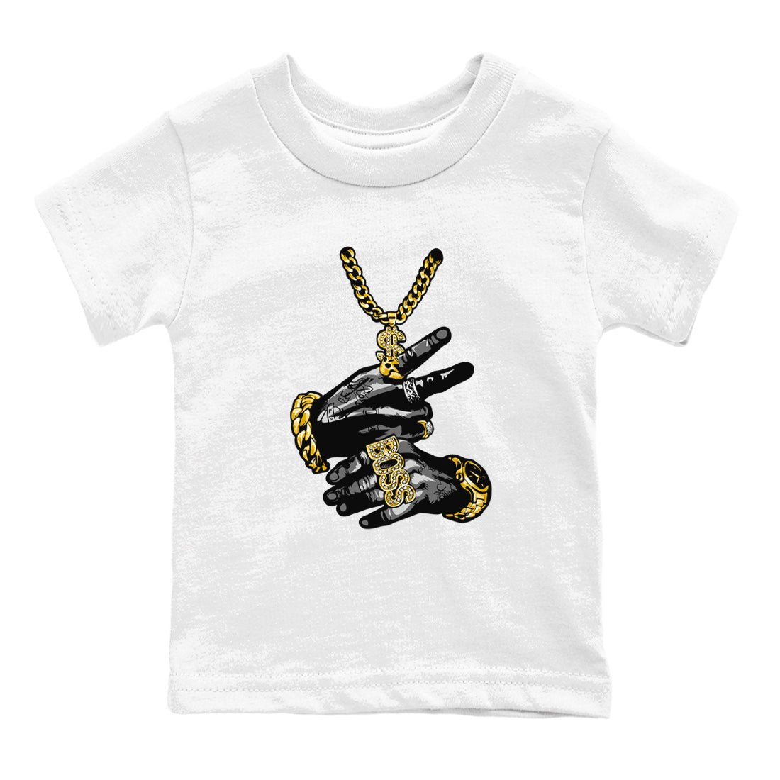 Air Jordan 1 High OG Black Metallic Gold shirts to match jordans Tatto Hands sneaker match tees Air Jordan 1 Retrp Black Metallic Gold Sneaker Shirts SNRT Sneaker Tees streetwear brand Baby and Youth White 2 cotton tee
