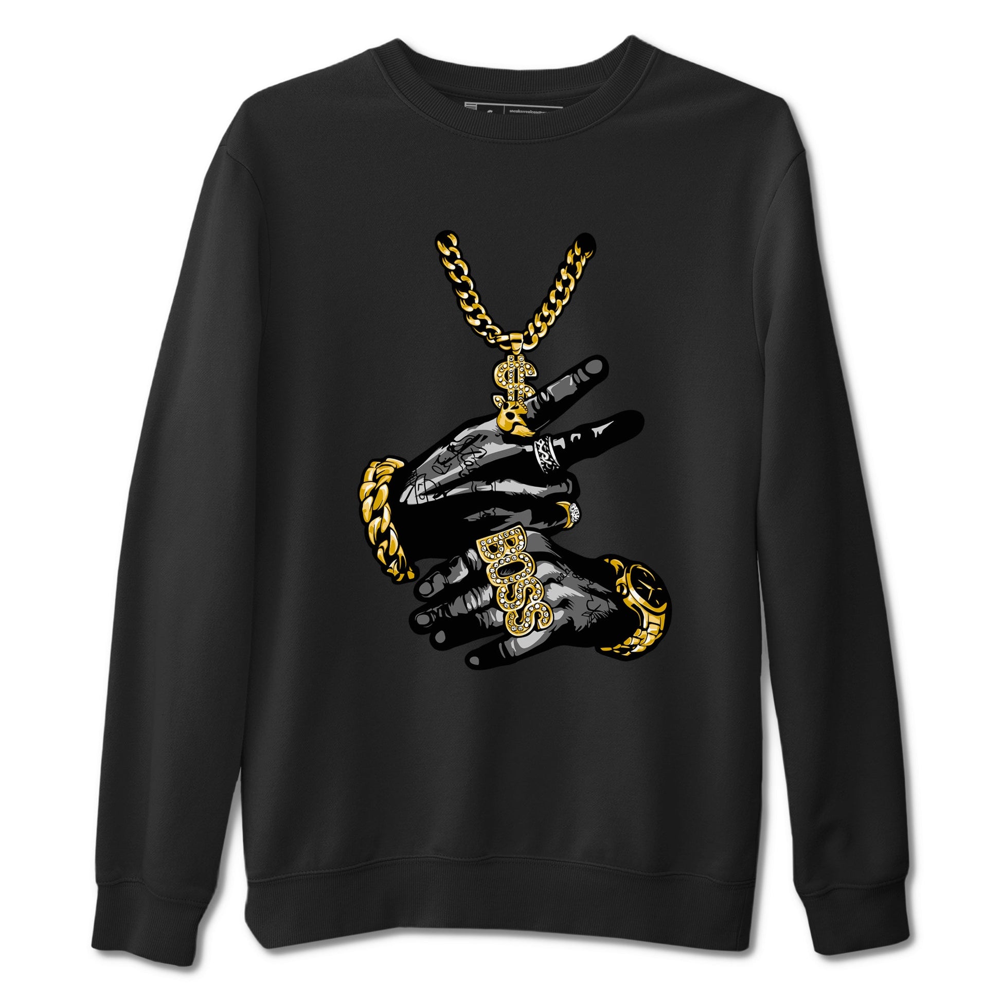 Air Jordan 1 High OG Black Metallic Gold shirts to match jordans Tatto Hands sneaker match tees Air Jordan 1 Retrp Black Metallic Gold Sneaker Shirts SNRT Sneaker Tees streetwear brand Black 2 unisex cotton tee