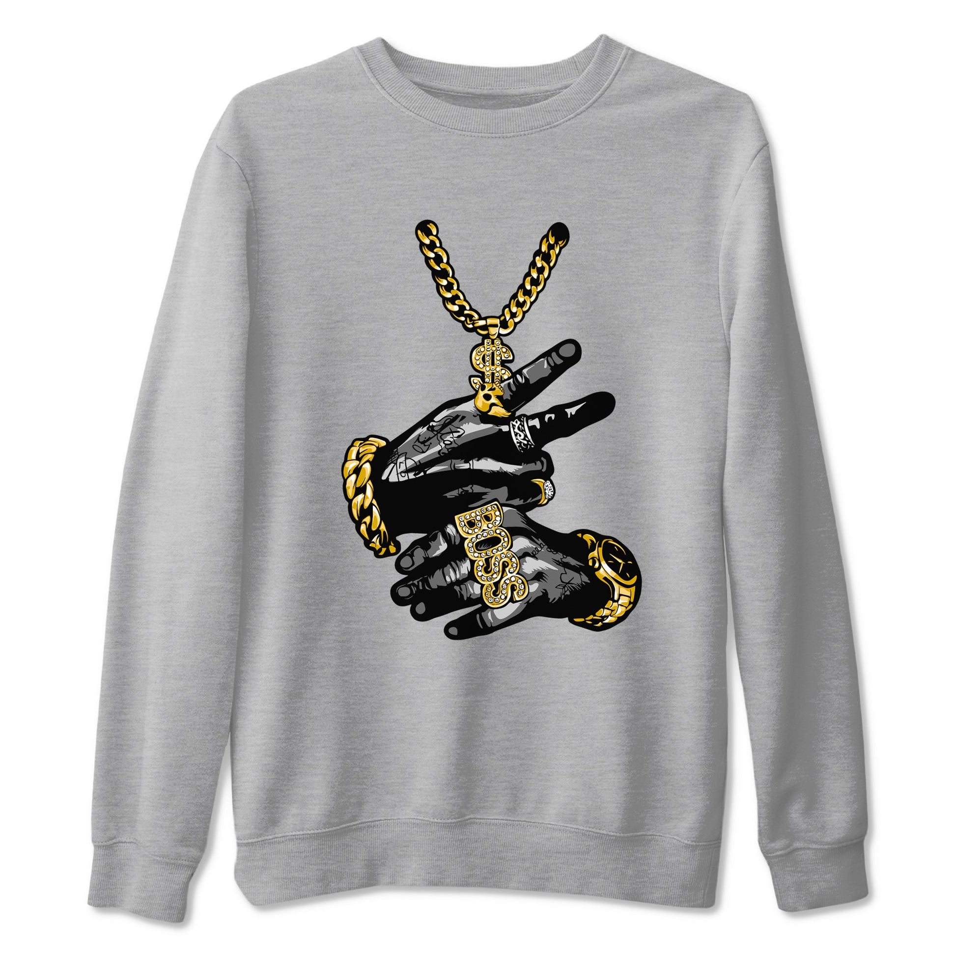 Air Jordan 1 High OG Black Metallic Gold shirts to match jordans Tatto Hands sneaker match tees Air Jordan 1 Retrp Black Metallic Gold Sneaker Shirts SNRT Sneaker Tees streetwear brand Heather Grey 2 unisex cotton tee