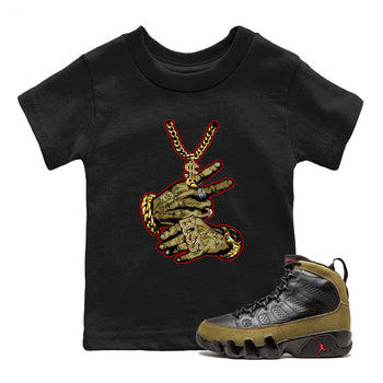 9s Olive shirts to match jordans Tattoo Hands sneaker match tees Air Jordan 9 Retro Olive match shoes to clothes SNRT Sneaker Tees Youth Baby Black 1 tee