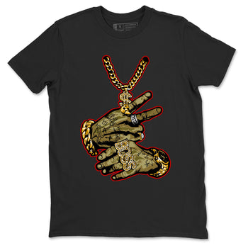 9s Olive shirts to match jordans Tattoo Hands sneaker match tees Air Jordan 9 Retro Olive match shoes to clothes SNRT Sneaker Tees unisex cotton Black 2 shirts