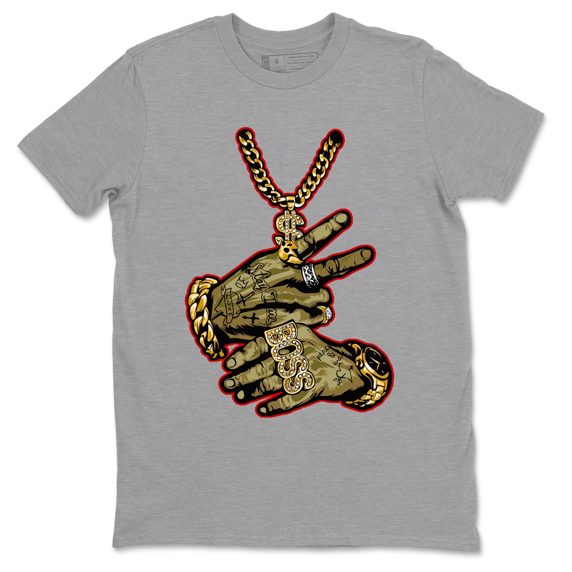 9s Olive shirts to match jordans Tattoo Hands sneaker match tees Air Jordan 9 Retro Olive match shoes to clothes SNRT Sneaker Tees unisex cotton Heather Grey 2 shirts