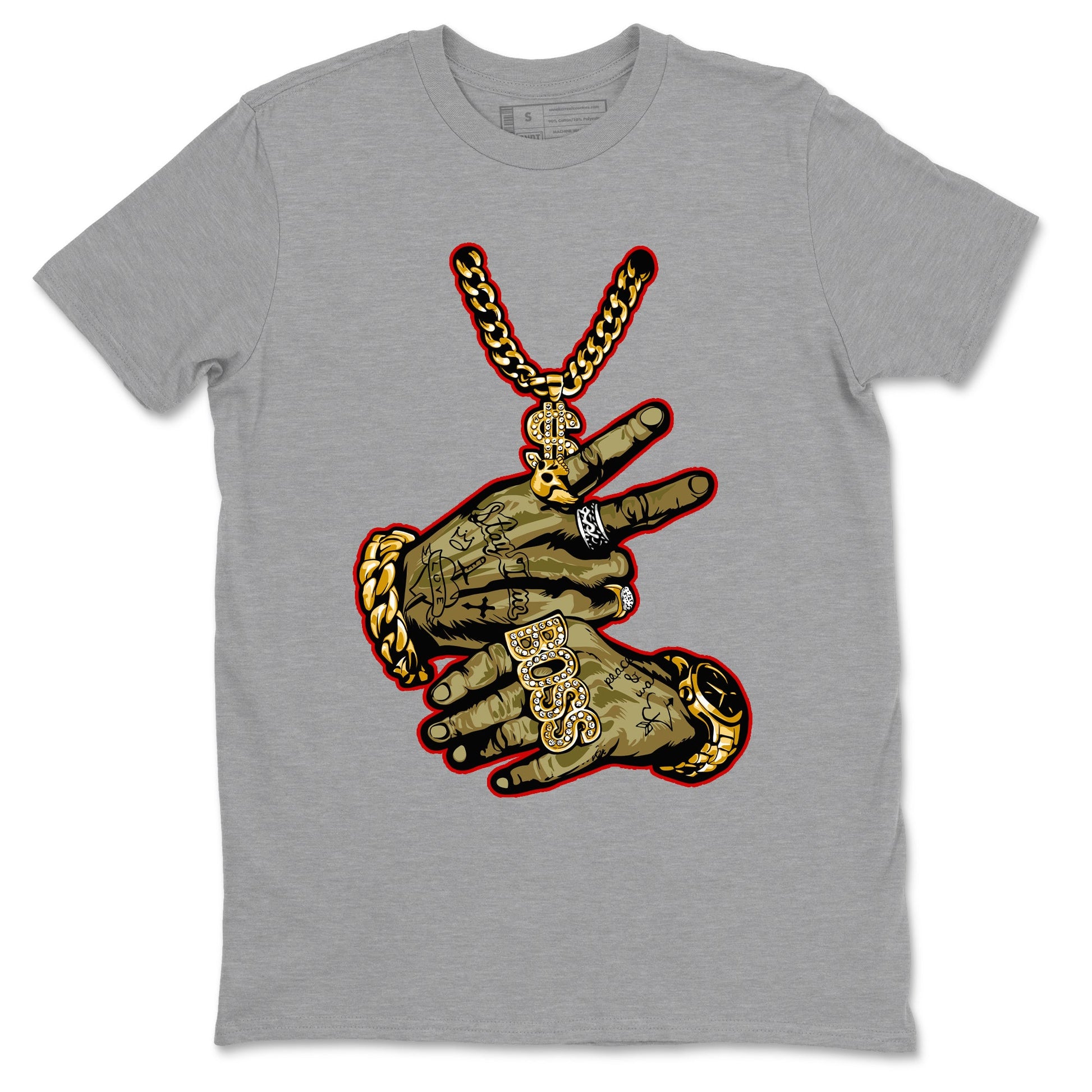 9s Olive shirts to match jordans Tattoo Hands sneaker match tees Air Jordan 9 Retro Olive match shoes to clothes SNRT Sneaker Tees unisex cotton Heather Grey 2 shirts