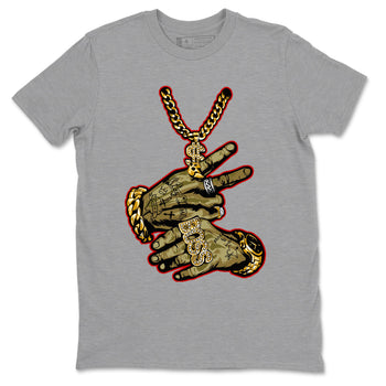 9s Olive shirts to match jordans Tattoo Hands sneaker match tees Air Jordan 9 Retro Olive match shoes to clothes SNRT Sneaker Tees unisex cotton Heather Grey 2 shirts