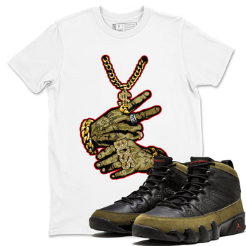 9s Olive shirts to match jordans Tattoo Hands sneaker match tees Air Jordan 9 Retro Olive match shoes to clothes SNRT Sneaker Tees unisex cotton White 1 shirts