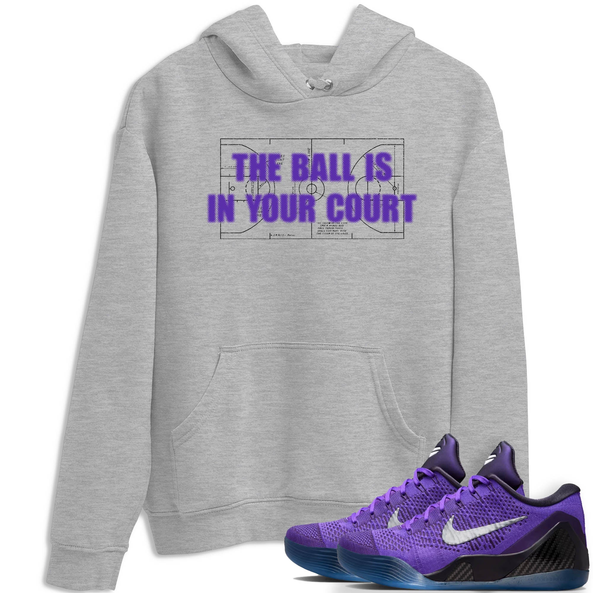 Sneaker Threads – Sneaker Tees To Match Nike KB 9 Hyper Grape – The Ball Is In Your Court Graphic Tee Heather Grey 1. Perfect for Jordan releases 2025 colorways. Perfect for purple basketball sneaker releases and legacy-inspired colorways for 2025 hoopers.
