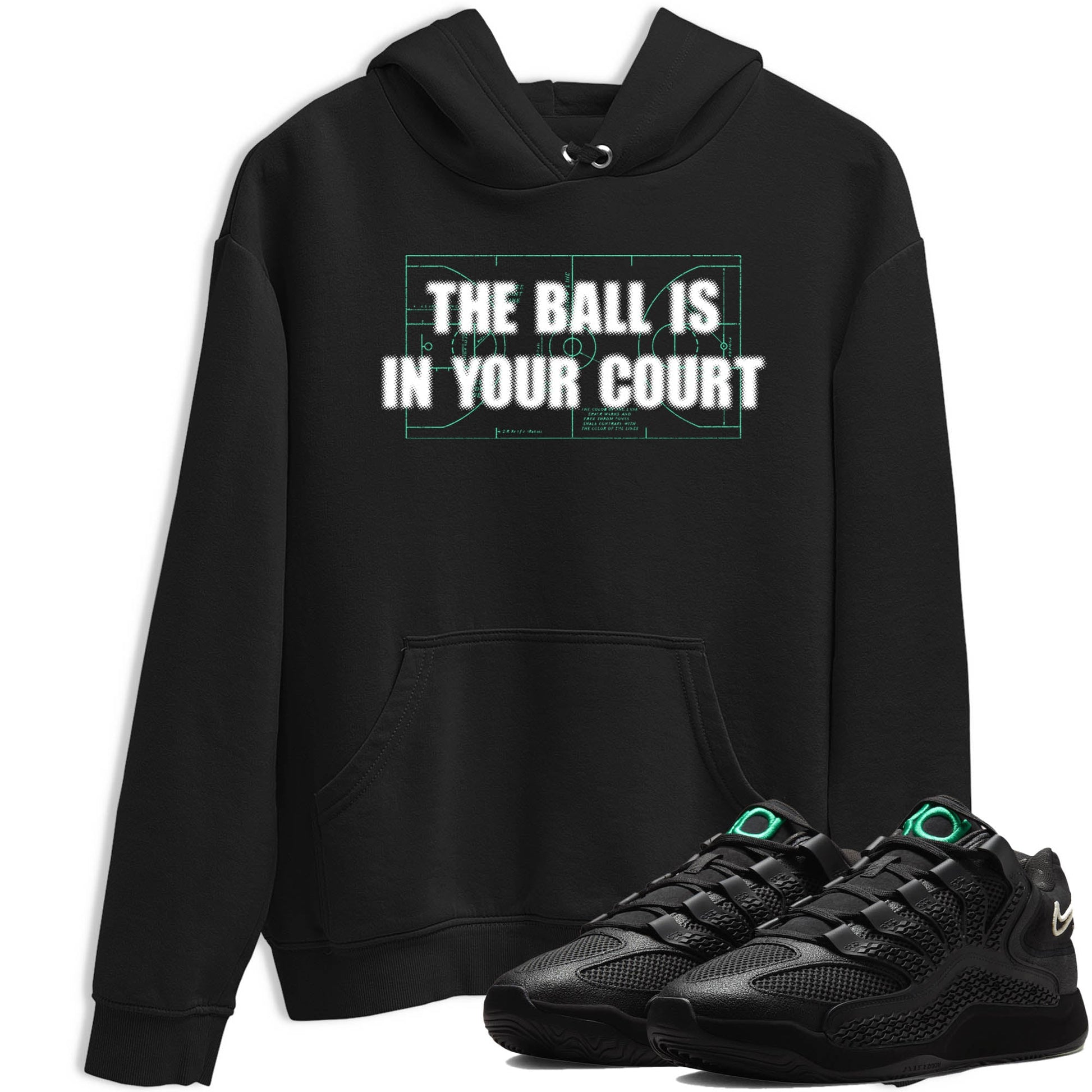 Sneaker Threads – Sneaker Tees To Match Nike KD 18 Black Label – The Ball Is In Your Court Graphic Tee Black 1. Perfect for Jordan releases 2025 colorways. Perfect for Kevin Durant basketball sneaker releases and all-black performance colorways for 2025 hoopers. 