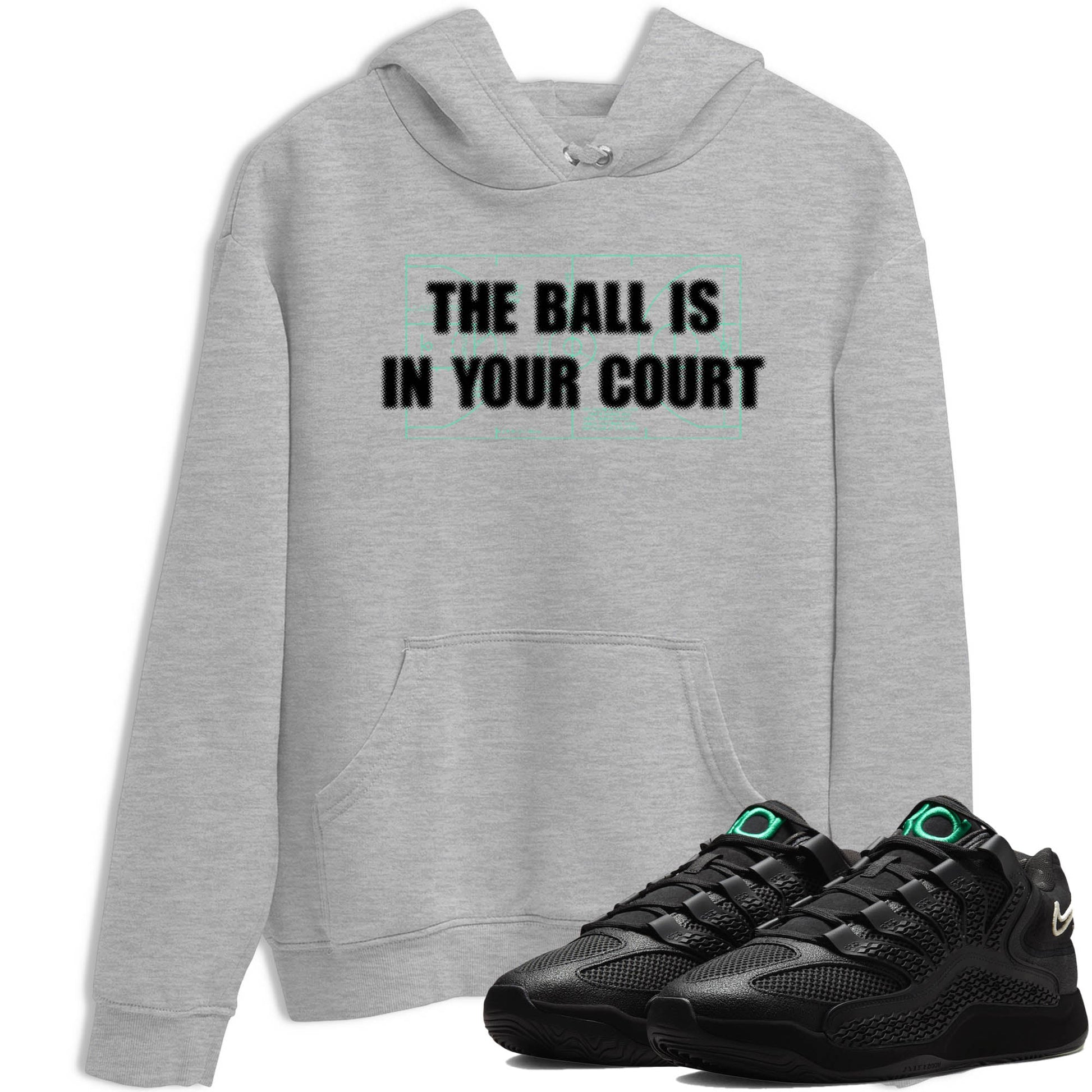 Sneaker Threads – Sneaker Tees To Match Nike KD 18 Black Label – The Ball Is In Your Court Graphic Tee Heather Grey 1. Perfect for Jordan releases 2025 colorways. Perfect for Kevin Durant basketball sneaker releases and all-black performance colorways for 2025 hoopers. 