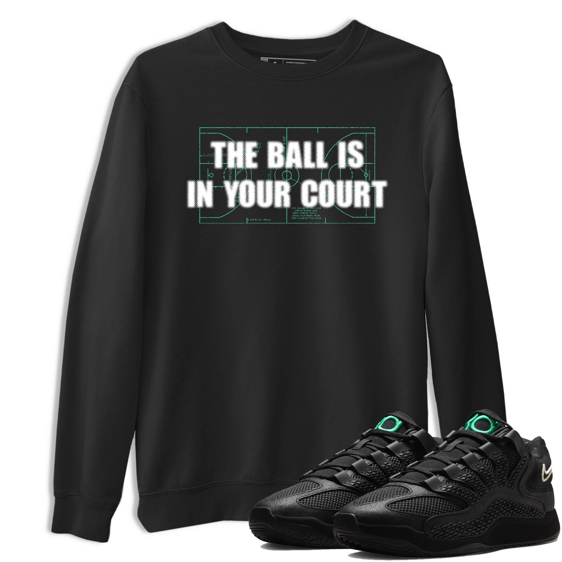 Sneaker Threads – Sneaker Tees To Match Nike KD 18 Black Label – The Ball Is In Your Court Graphic Tee Black 1. Perfect for Jordan releases 2025 colorways. Perfect for Kevin Durant basketball sneaker releases and all-black performance colorways for 2025 hoopers. 