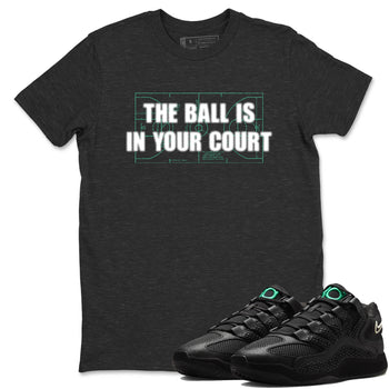 Sneaker Threads – Sneaker Tees To Match Nike KD 18 Black Label – The Ball Is In Your Court Graphic Tee Charcoal Heather 1. Perfect for Jordan releases 2025 colorways. Perfect for Kevin Durant basketball sneaker releases and all-black performance colorways for 2025 hoopers. 