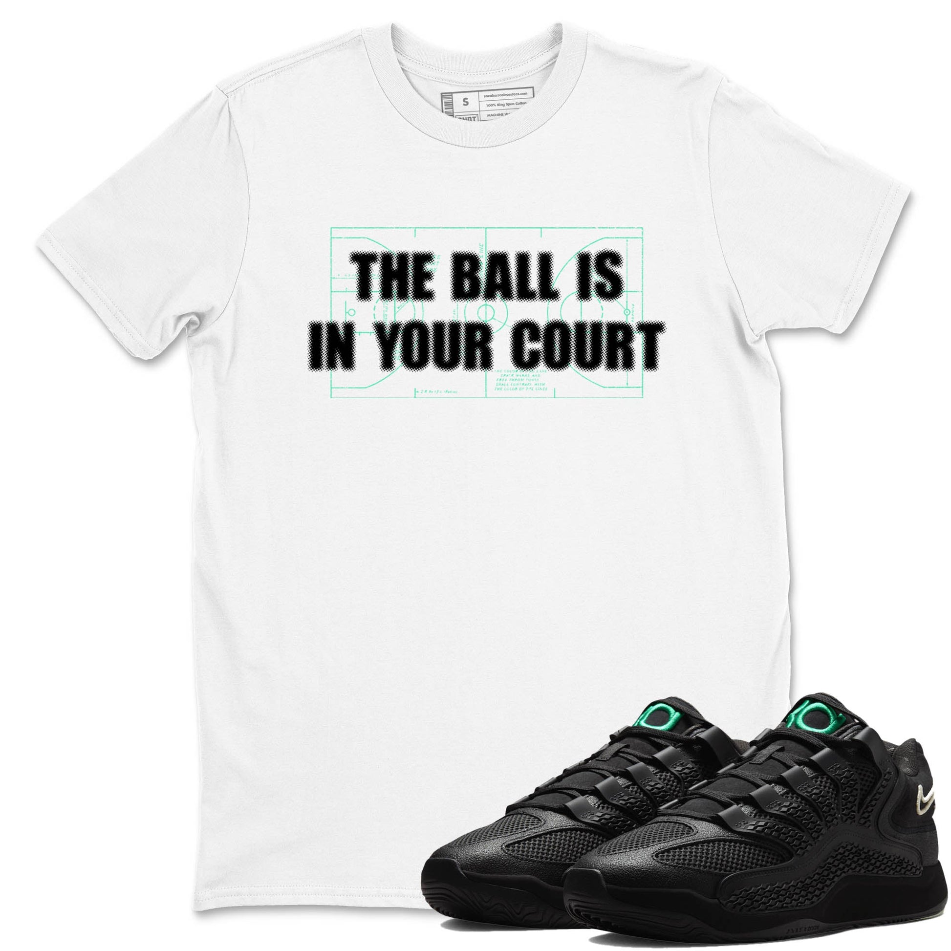 Sneaker Threads – Sneaker Tees To Match Nike KD 18 Black Label – The Ball Is In Your Court Graphic Tee White 1. Perfect for Jordan releases 2025 colorways. Perfect for Kevin Durant basketball sneaker releases and all-black performance colorways for 2025 hoopers. 