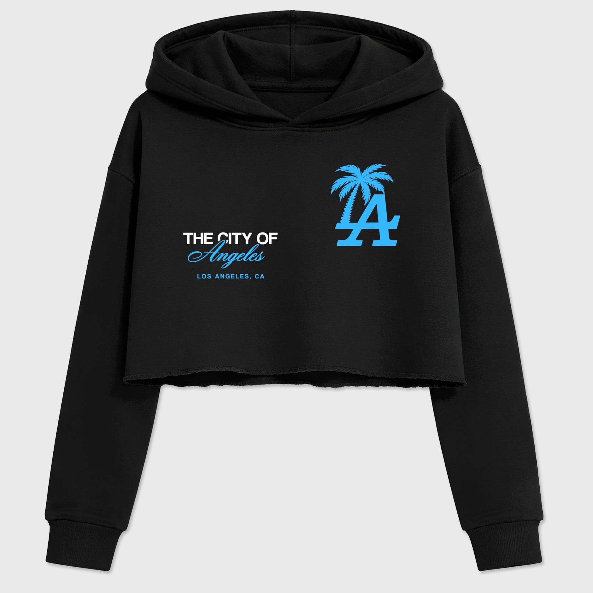 Sneaker match tees – Sneaker Tees To Match Air Foamposite Pro University Blue Shoes – The City Of Angeles Crop T-Shirt Black 2