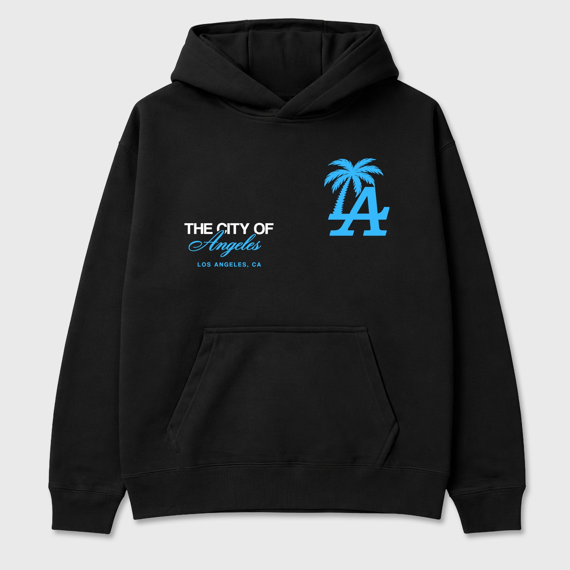 Sneaker match tees – Sneaker Tees To Match Air Foamposite Pro University Blue Shoes – The City Of Angeles Tee Black 2
