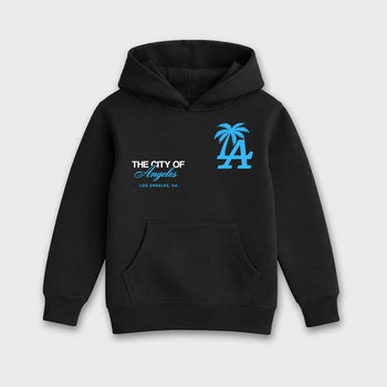 Sneaker match tees – Sneaker Tees To Match Air Foamposite Pro University Blue Shoes – The City Of Angeles Kids T-Shirt Black 2