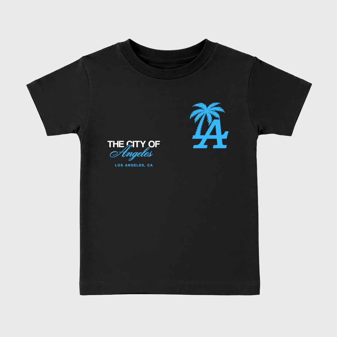 Sneaker match tees – Sneaker Tees To Match Air Foamposite Pro University Blue Shoes – The City Of Angeles Kids T-Shirt Black 2