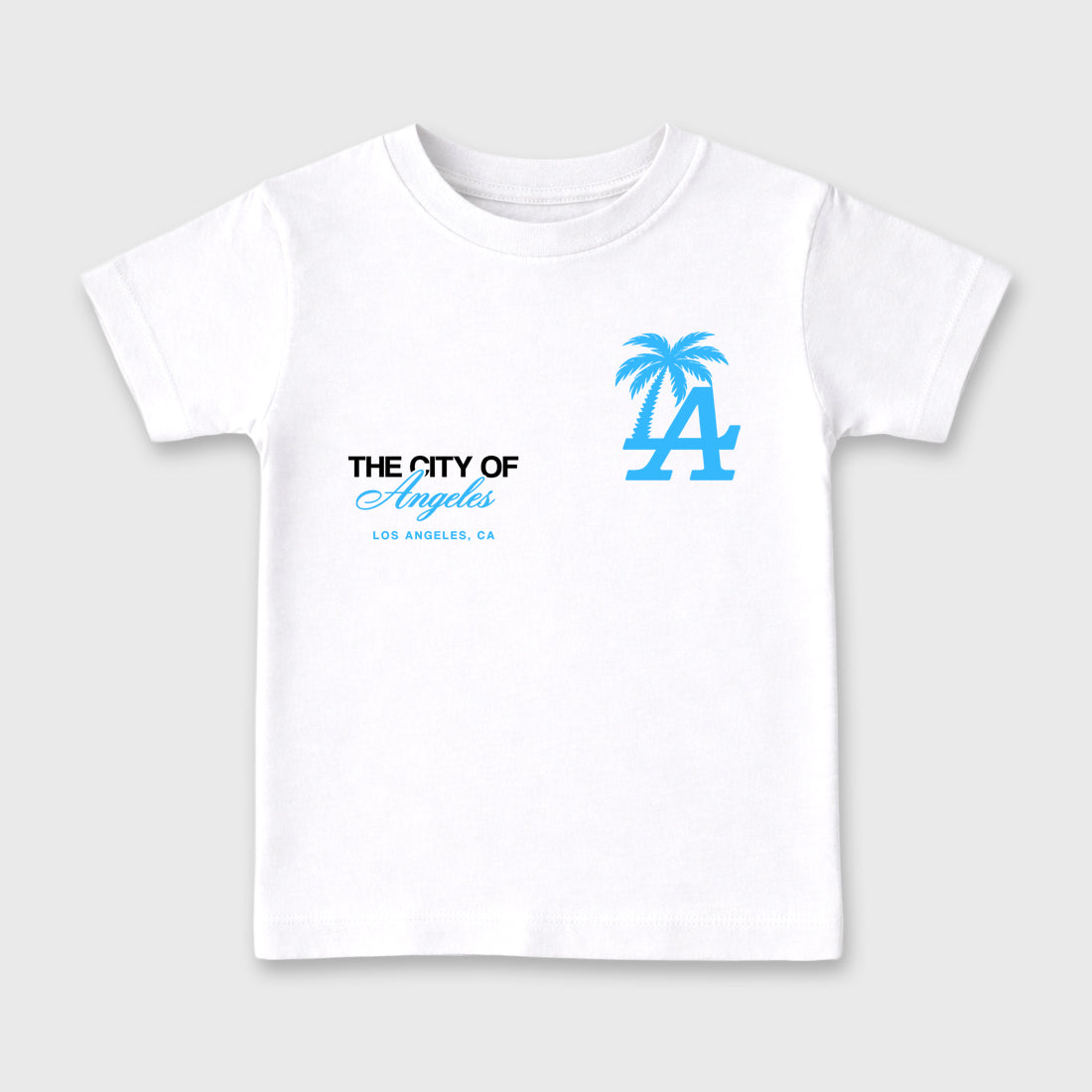 Sneaker match tees – Sneaker Tees To Match Air Foamposite Pro University Blue Shoes – The City Of Angeles Kids T-Shirt White 2