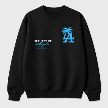 Sneaker match tees – Sneaker Tees To Match Air Foamposite Pro University Blue Shoes – The City Of Angeles Tee Black 2