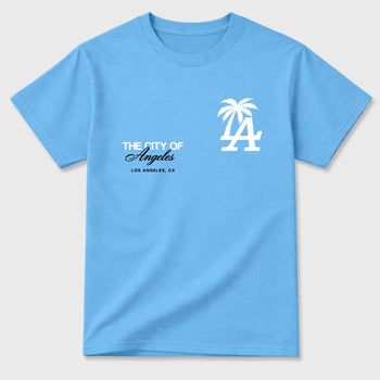 Sneaker match tees – Sneaker Tees To Match Air Foamposite Pro University Blue Shoes – The City Of Angeles Tee Carolina Blue 2