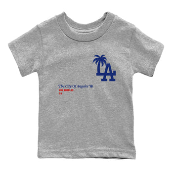 1s Rare Air shirts to match jordans The City Of Angeles sneaker match tees Air Jordan 1 High OG Rare Air Deep Royal Blue match shoes to clothes SNRT Sneaker Tees Youth Baby Heather Grey 2 tee