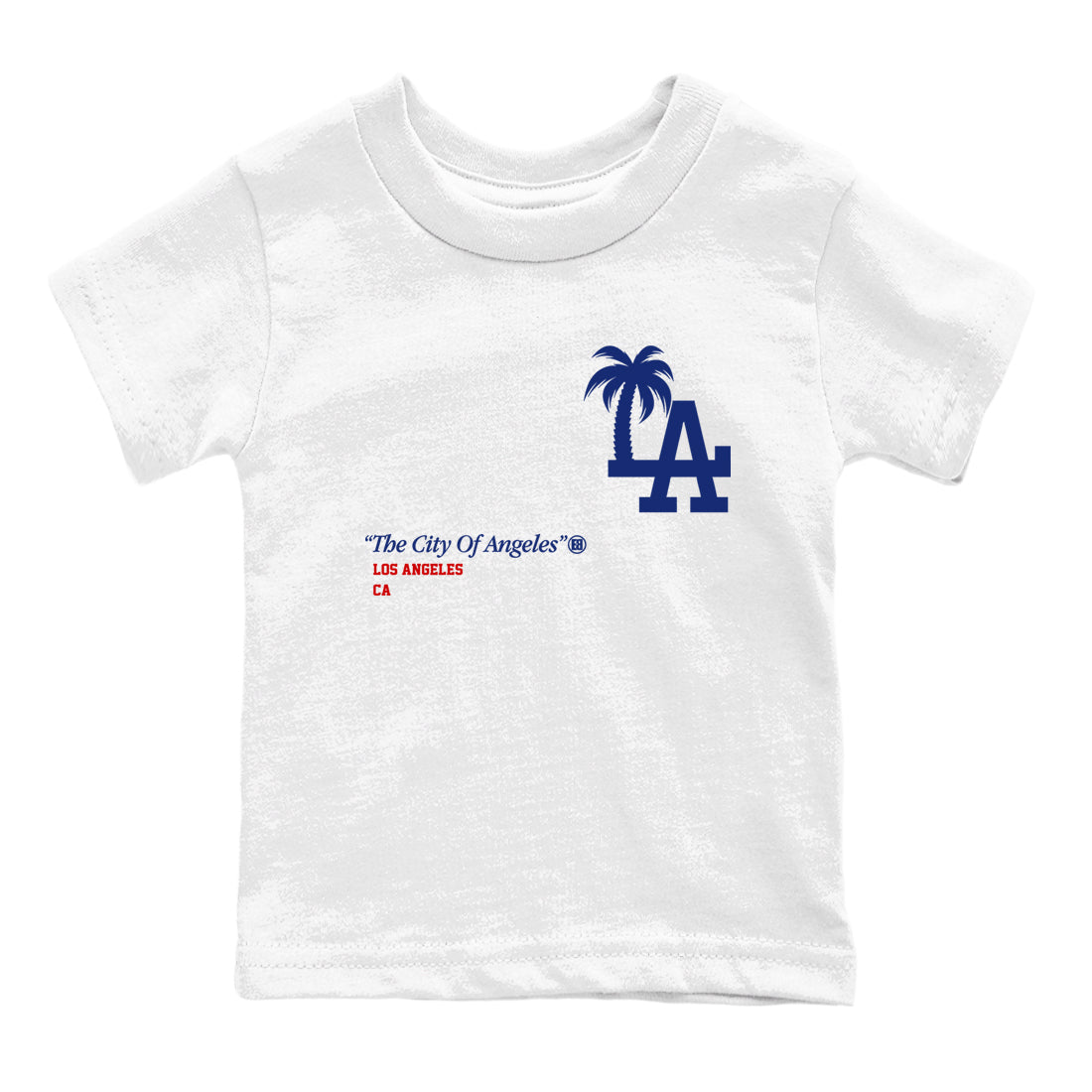 1s Rare Air shirts to match jordans The City Of Angeles sneaker match tees Air Jordan 1 High OG Rare Air Deep Royal Blue match shoes to clothes SNRT Sneaker Tees Youth Baby White 2 tee