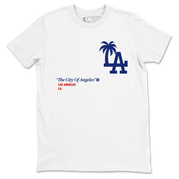 1s Rare Air shirts to match jordans The City Of Angeles sneaker match tees Air Jordan 1 High OG Rare Air Deep Royal Blue match shoes to clothes SNRT Sneaker Tees unisex cotton White 2 shirts