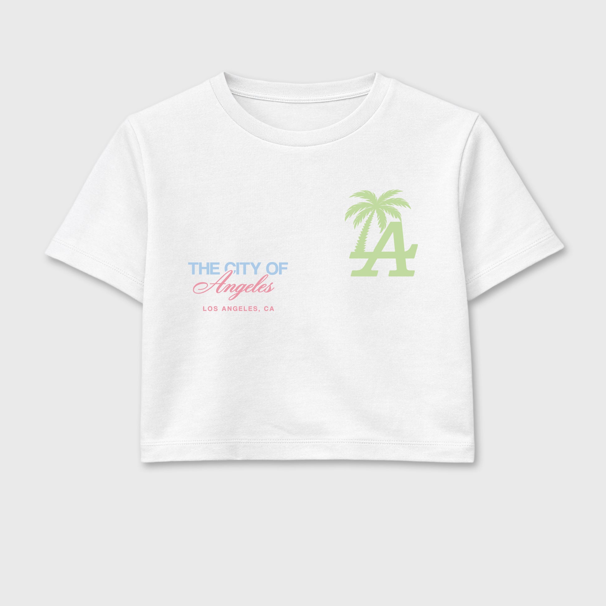 Sneaker match tees – Sneaker Tees To Match Air Jordan 3 Jade Aura Shoes – The City Of Angeles Crop T-Shirt White 2