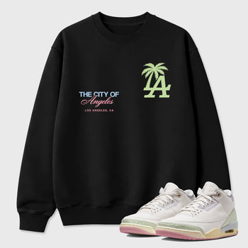 Sneaker match tees – Sneaker Tees To Match Air Jordan 3 Jade Aura Shoes – The City Of Angeles Tee Black 1
