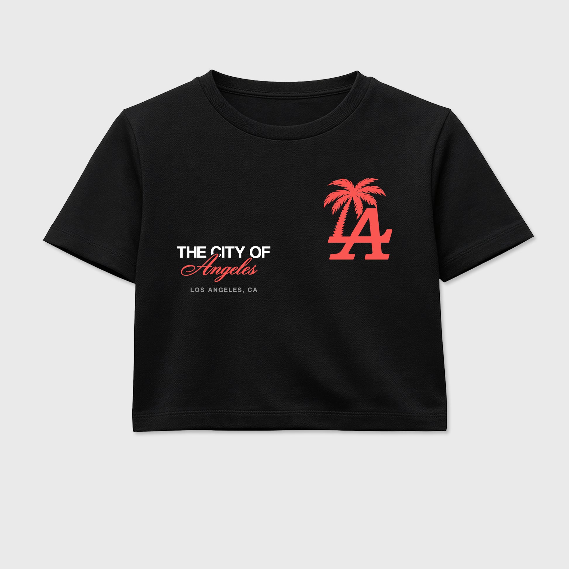 Sneaker match tees – Sneaker Tees To Match Air Max 90 Infrared Shoes – The City Of Angeles Crop T-Shirt Black 2