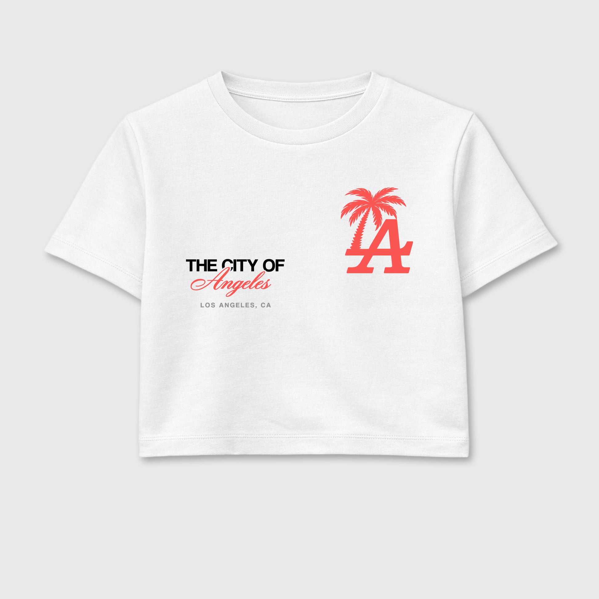 Sneaker match tees – Sneaker Tees To Match Air Max 90 Infrared Shoes – The City Of Angeles Crop T-Shirt White 2