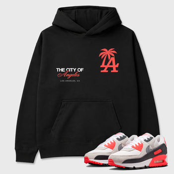 Sneaker match tees – Sneaker Tees To Match Air Max 90 Infrared Shoes – The City Of Angeles Tee Black 1
