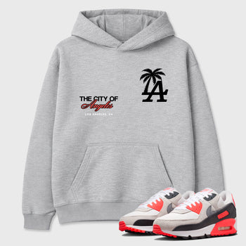 Sneaker match tees – Sneaker Tees To Match Air Max 90 Infrared Shoes – The City Of Angeles Tee Heather Grey 1