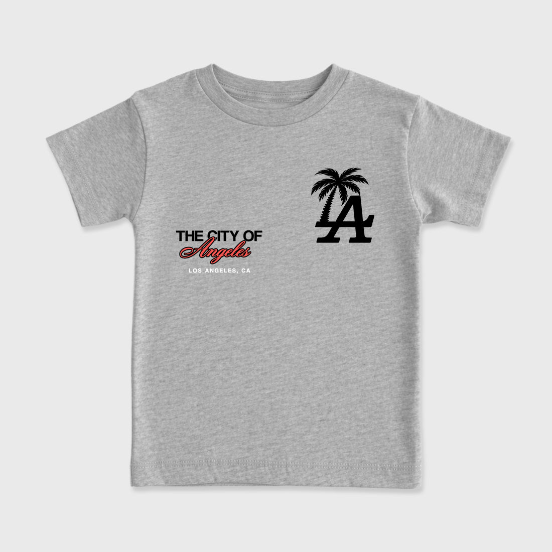 Sneaker match tees – Sneaker Tees To Match Air Max 90 Infrared Shoes – The City Of Angeles Kids T-Shirt Heather Grey 2