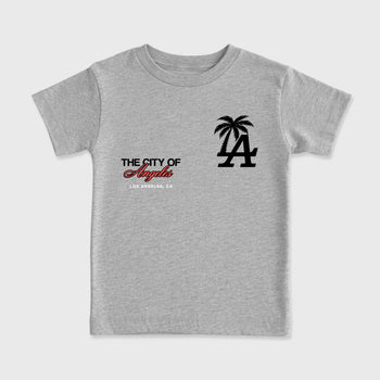 Sneaker match tees – Sneaker Tees To Match Air Max 90 Infrared Shoes – The City Of Angeles Kids T-Shirt Heather Grey 2