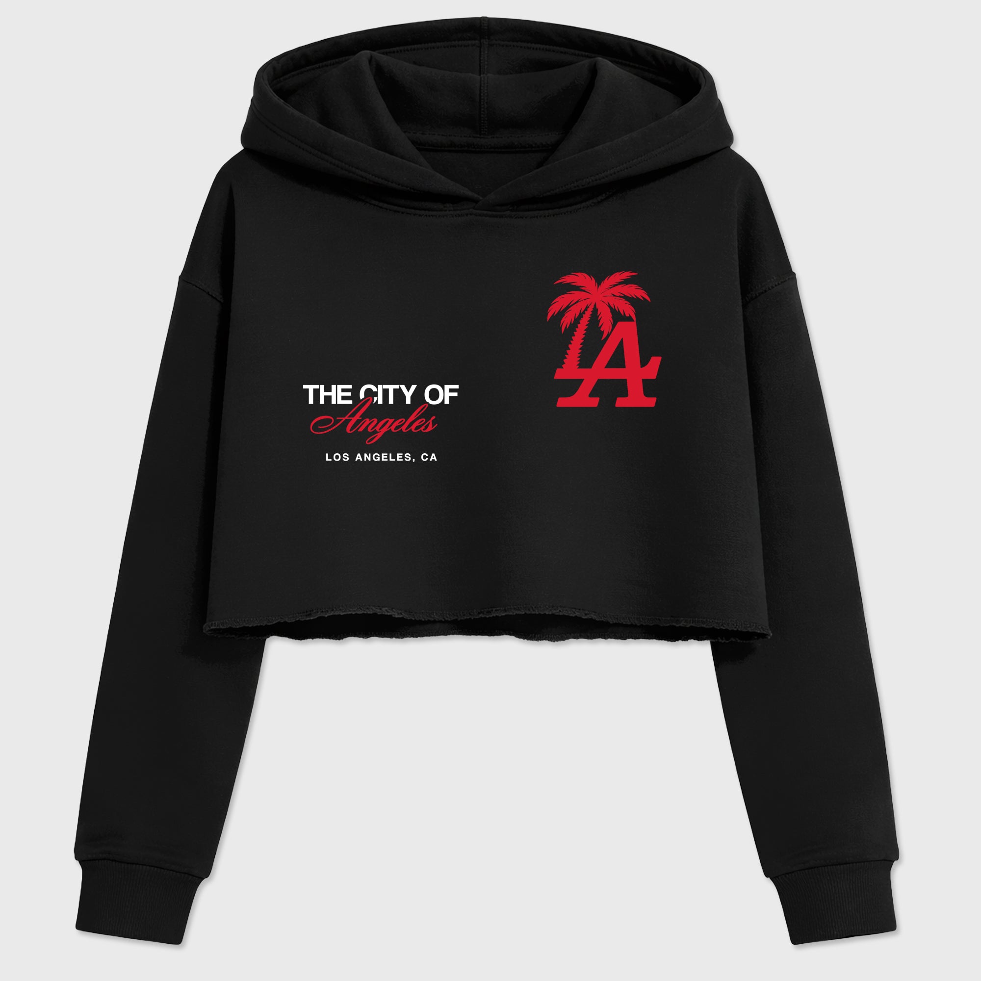 The City Of Angeles Women’s Graphic Crop Tee featuring original streetwear artwork designed to match the Air Max 95 Reverse Solar Red. Black 2 Crop Tee.