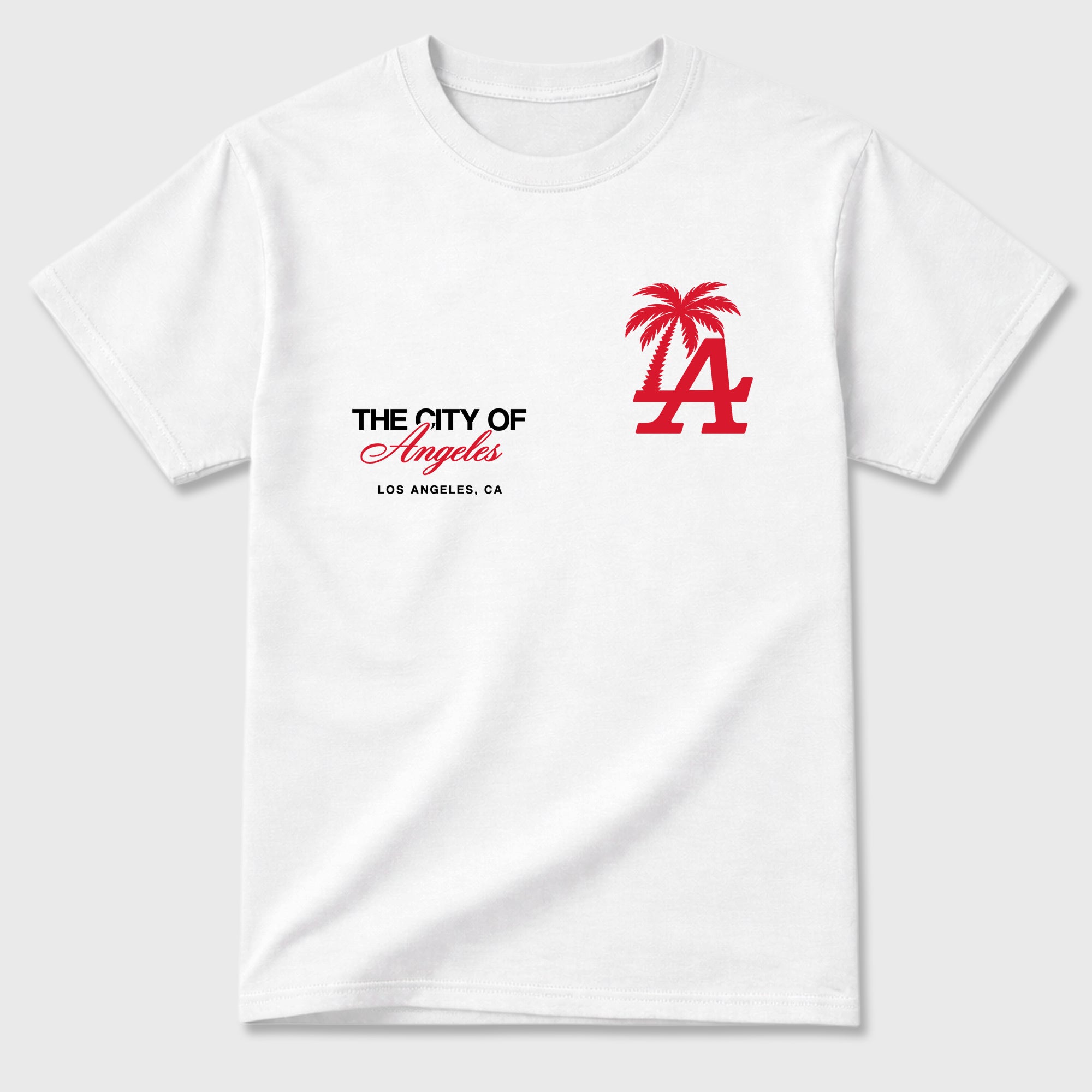 The City Of Angeles Graphic T-Shirt featuring original streetwear artwork designed to match the Air Max 95 Reverse Solar Red. White 2 Graphic T-Shirt.
