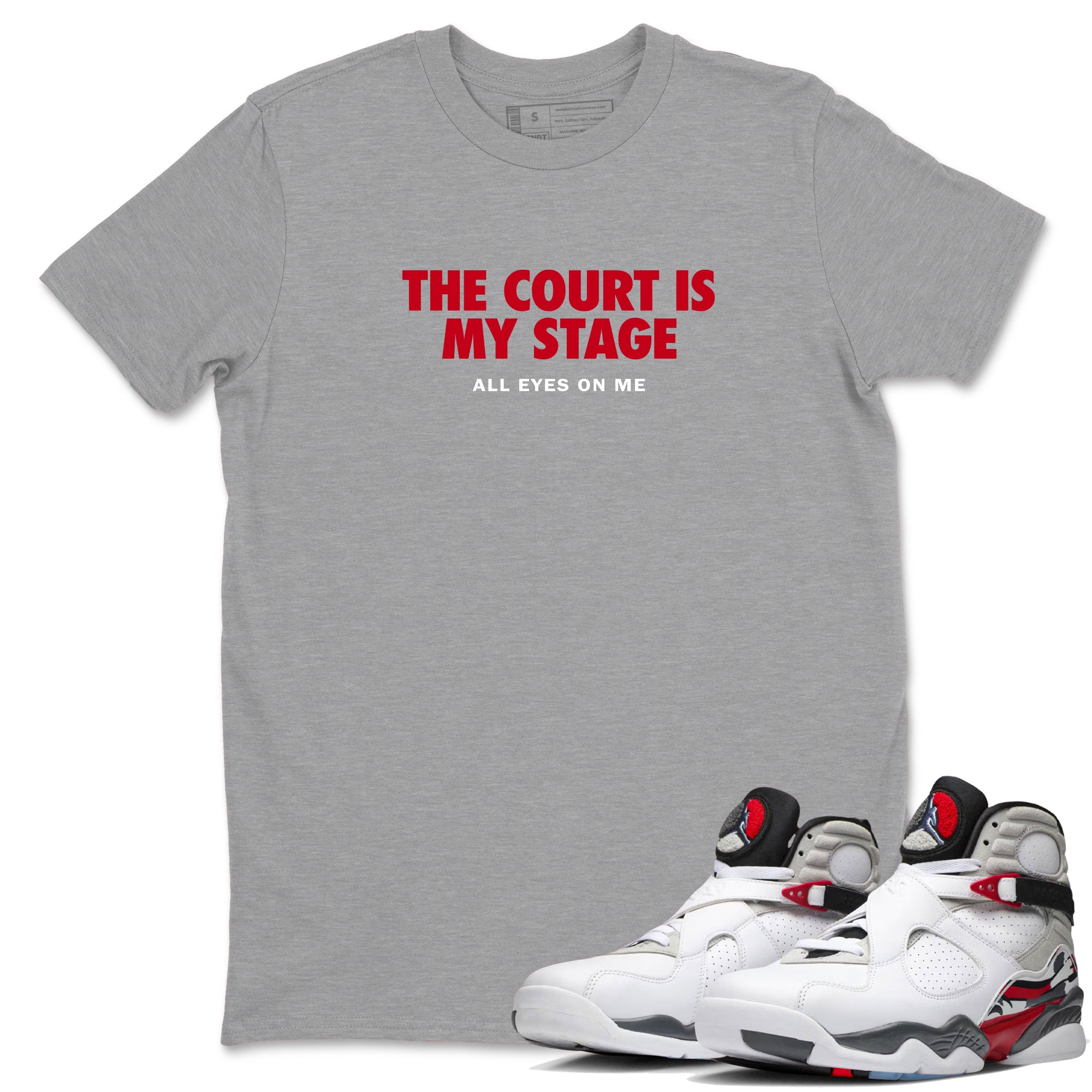 Sneaker Threads – Basketball Graphic T shirt Air Jordan 8 Bunny – The Court Is My Stage Graphic Tee Heather Grey 1. Perfect for Jordan releases 2025 colorways.