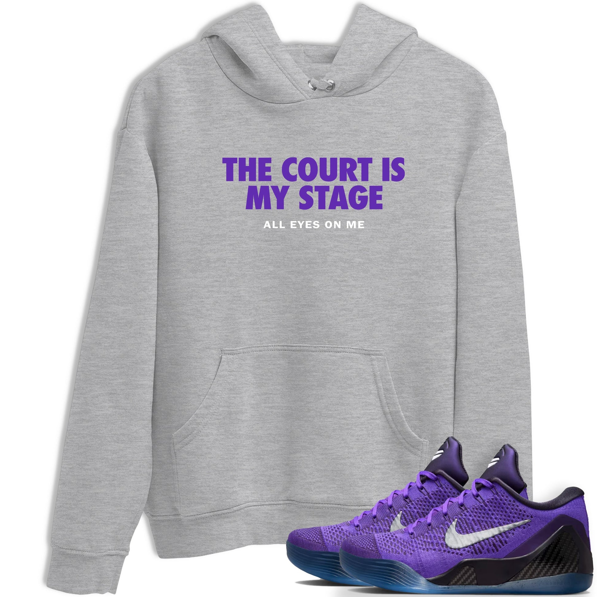 Sneaker Threads – Basketball Graphic T shirt Nike KB 9 Hyper Grape – The Court Is My Stage Graphic Tee Heather Grey 1. Perfect for Jordan releases 2025 colorways. Perfect for purple basketball sneaker releases and legacy-inspired colorways for 2025 hoopers.