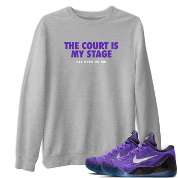 Sneaker Threads – Basketball Graphic T shirt Nike KB 9 Hyper Grape – The Court Is My Stage Graphic Tee Heather Grey 1. Perfect for Jordan releases 2025 colorways. Perfect for purple basketball sneaker releases and legacy-inspired colorways for 2025 hoopers.