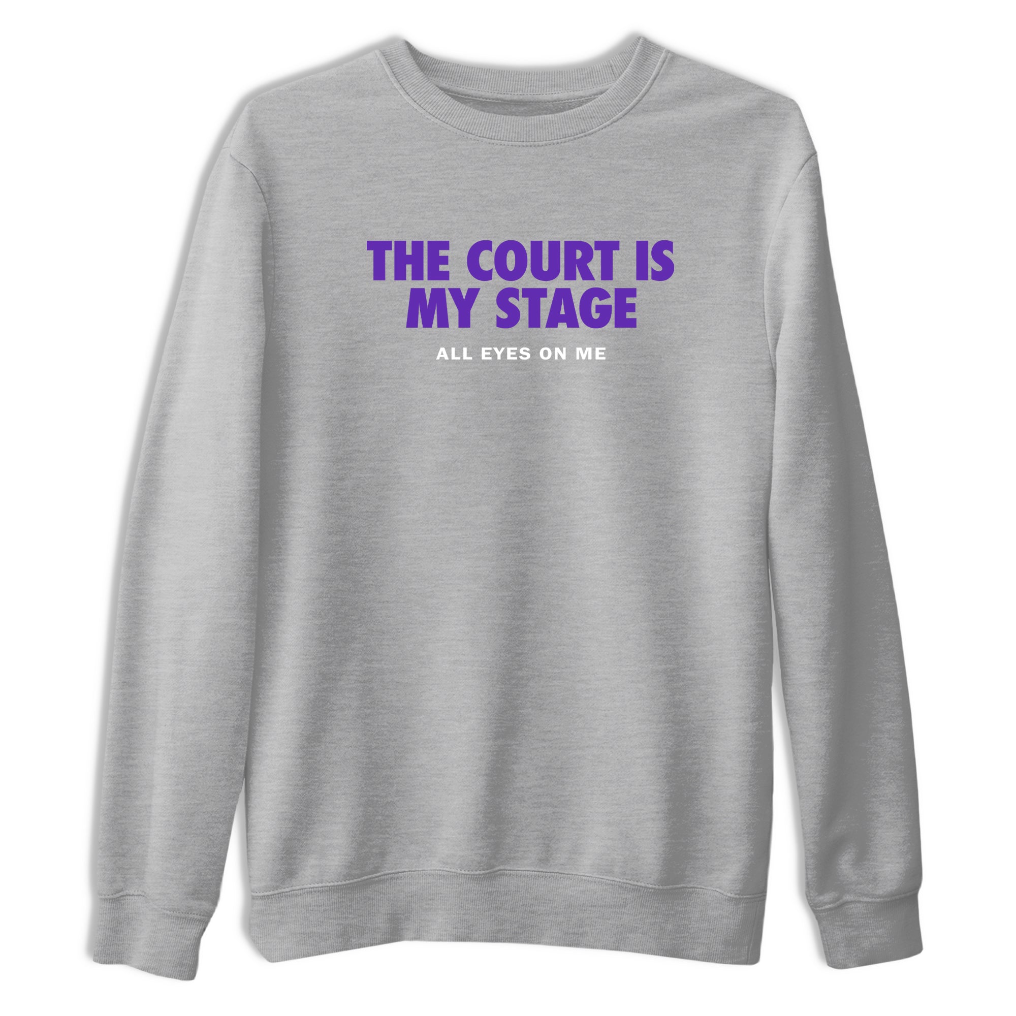 Sneaker Threads – Basketball Graphic T shirt Nike KB 9 Hyper Grape – The Court Is My Stage Graphic Tee Heather Grey 2. Perfect for Jordan releases 2025 colorways. Perfect for purple basketball sneaker releases and legacy-inspired colorways for 2025 hoopers.