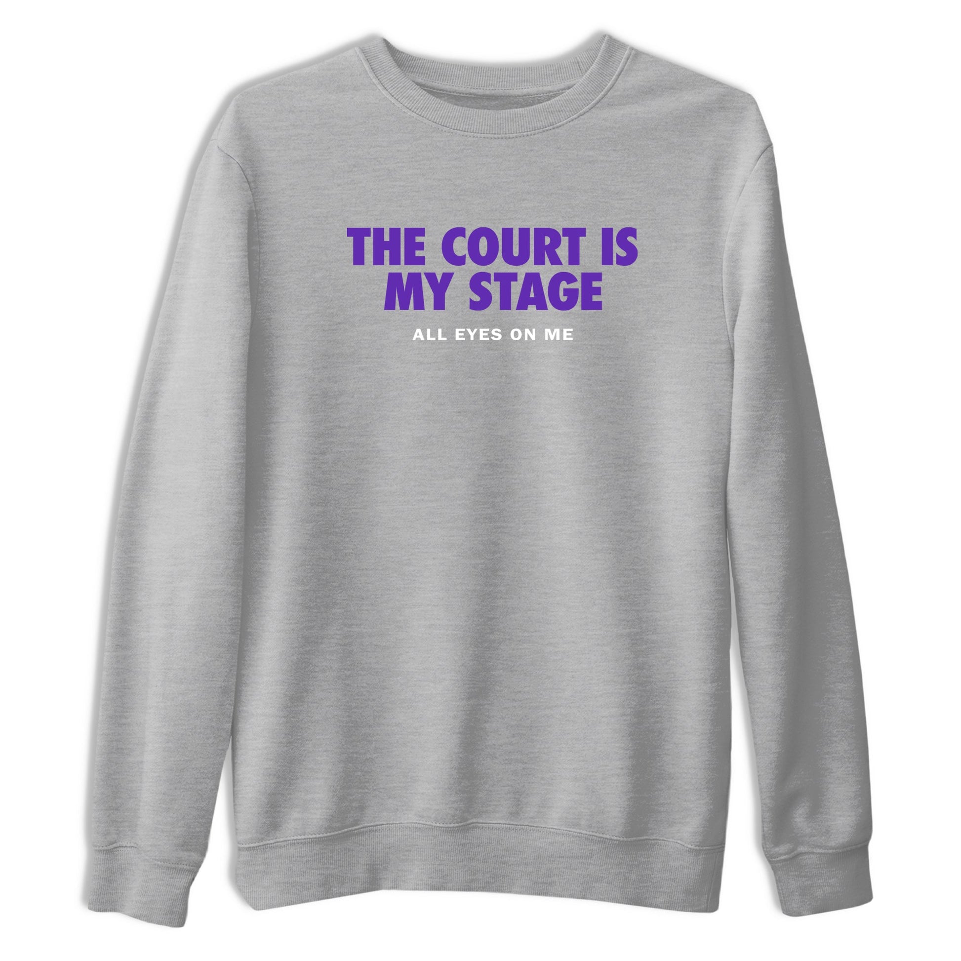 Sneaker Threads – Basketball Graphic T shirt Nike KB 9 Hyper Grape – The Court Is My Stage Graphic Tee Heather Grey 2. Perfect for Jordan releases 2025 colorways. Perfect for purple basketball sneaker releases and legacy-inspired colorways for 2025 hoopers.