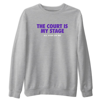 Sneaker Threads – Basketball Graphic T shirt Nike KB 9 Hyper Grape – The Court Is My Stage Graphic Tee Heather Grey 2. Perfect for Jordan releases 2025 colorways. Perfect for purple basketball sneaker releases and legacy-inspired colorways for 2025 hoopers.