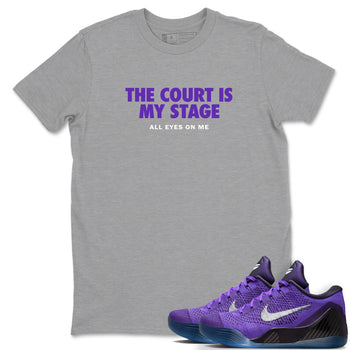 Sneaker Threads – Basketball Graphic T shirt Nike KB 9 Hyper Grape – The Court Is My Stage Graphic Tee Heather Grey 1. Perfect for Jordan releases 2025 colorways. Perfect for purple basketball sneaker releases and legacy-inspired colorways for 2025 hoopers.
