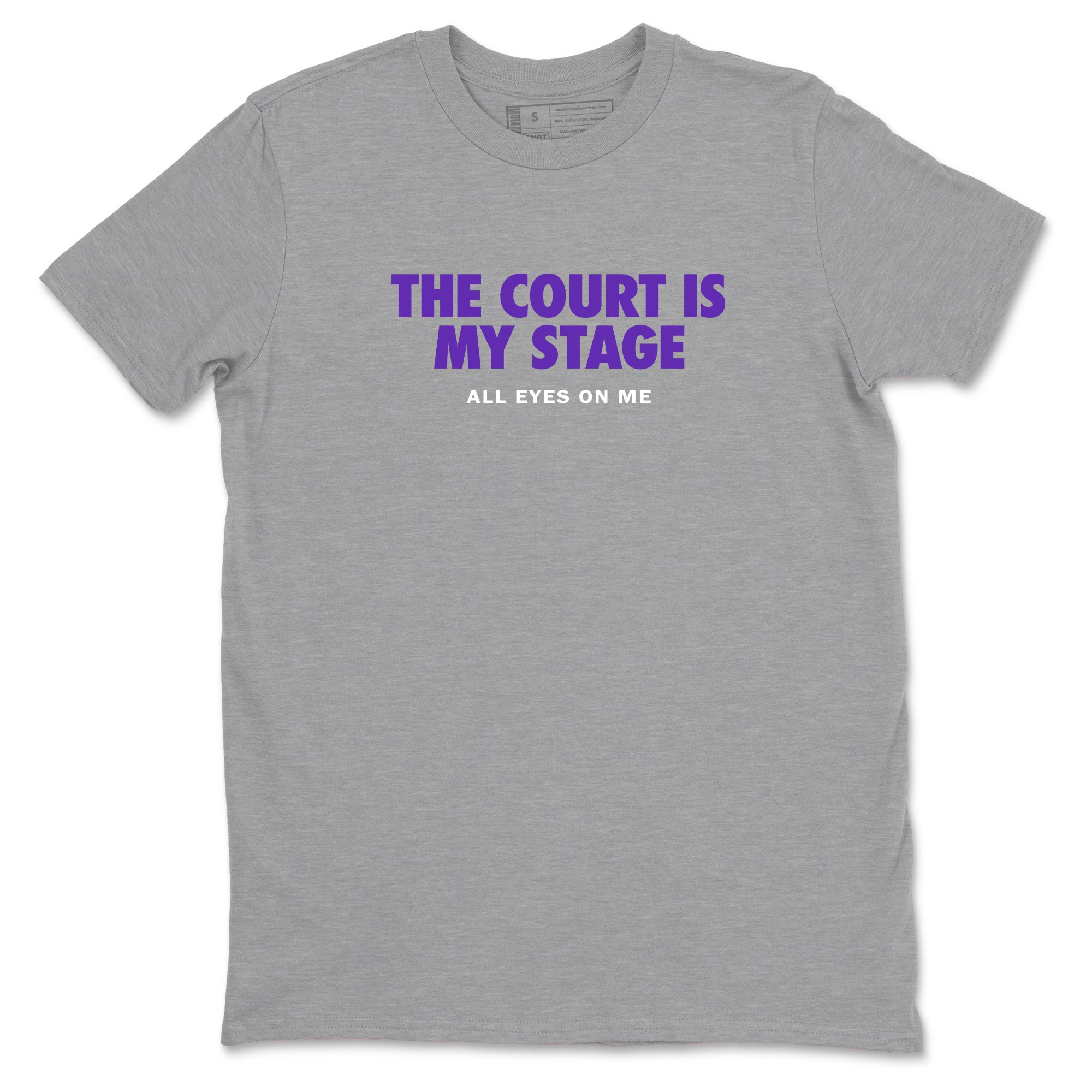 Sneaker Threads – Basketball Graphic T shirt Nike KB 9 Hyper Grape – The Court Is My Stage Graphic Tee Heather Grey 2. Perfect for Jordan releases 2025 colorways. Perfect for purple basketball sneaker releases and legacy-inspired colorways for 2025 hoopers.