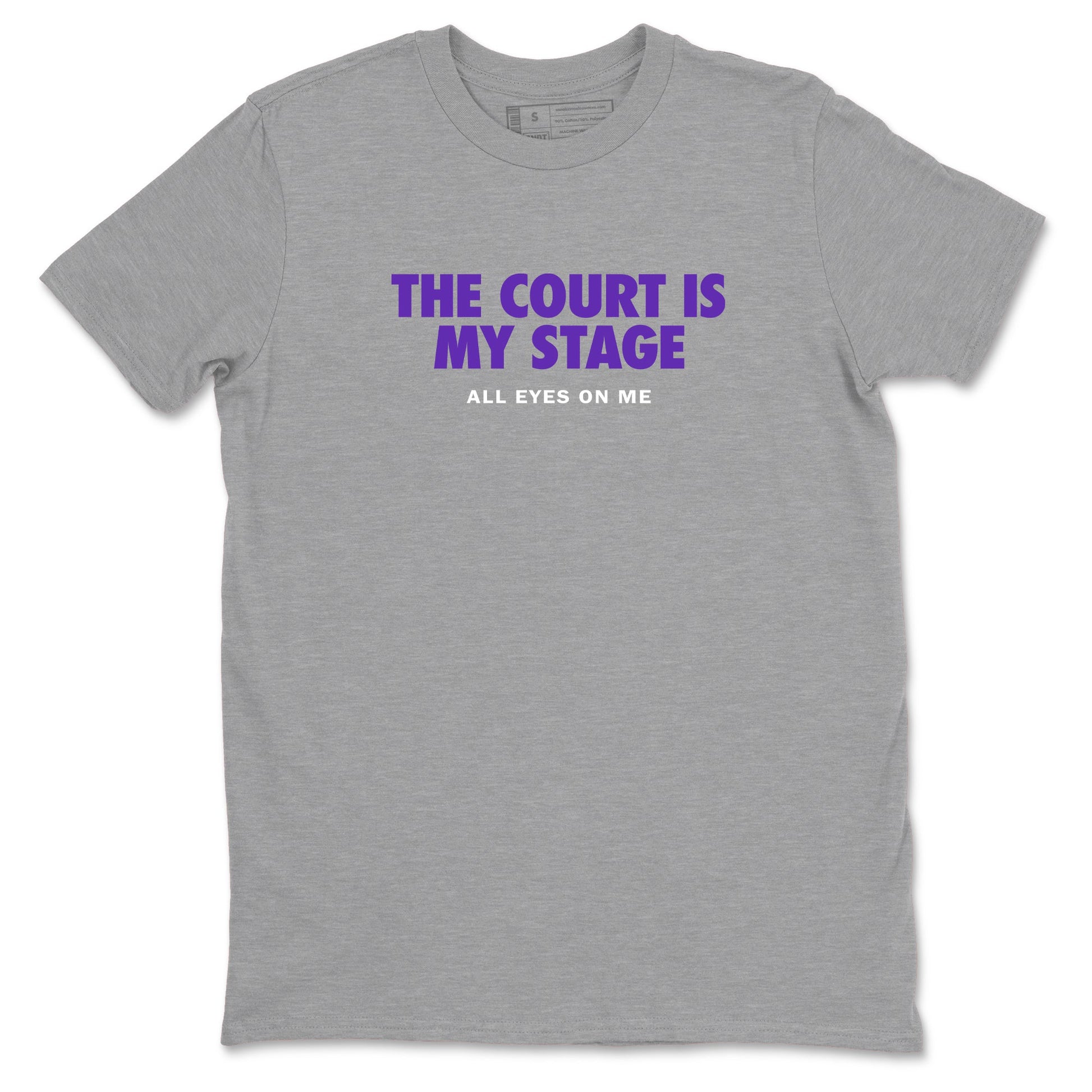Sneaker Threads – Basketball Graphic T shirt Nike KB 9 Hyper Grape – The Court Is My Stage Graphic Tee Heather Grey 2. Perfect for Jordan releases 2025 colorways. Perfect for purple basketball sneaker releases and legacy-inspired colorways for 2025 hoopers.