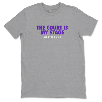 Sneaker Threads – Basketball Graphic T shirt Nike KB 9 Hyper Grape – The Court Is My Stage Graphic Tee Heather Grey 2. Perfect for Jordan releases 2025 colorways. Perfect for purple basketball sneaker releases and legacy-inspired colorways for 2025 hoopers.