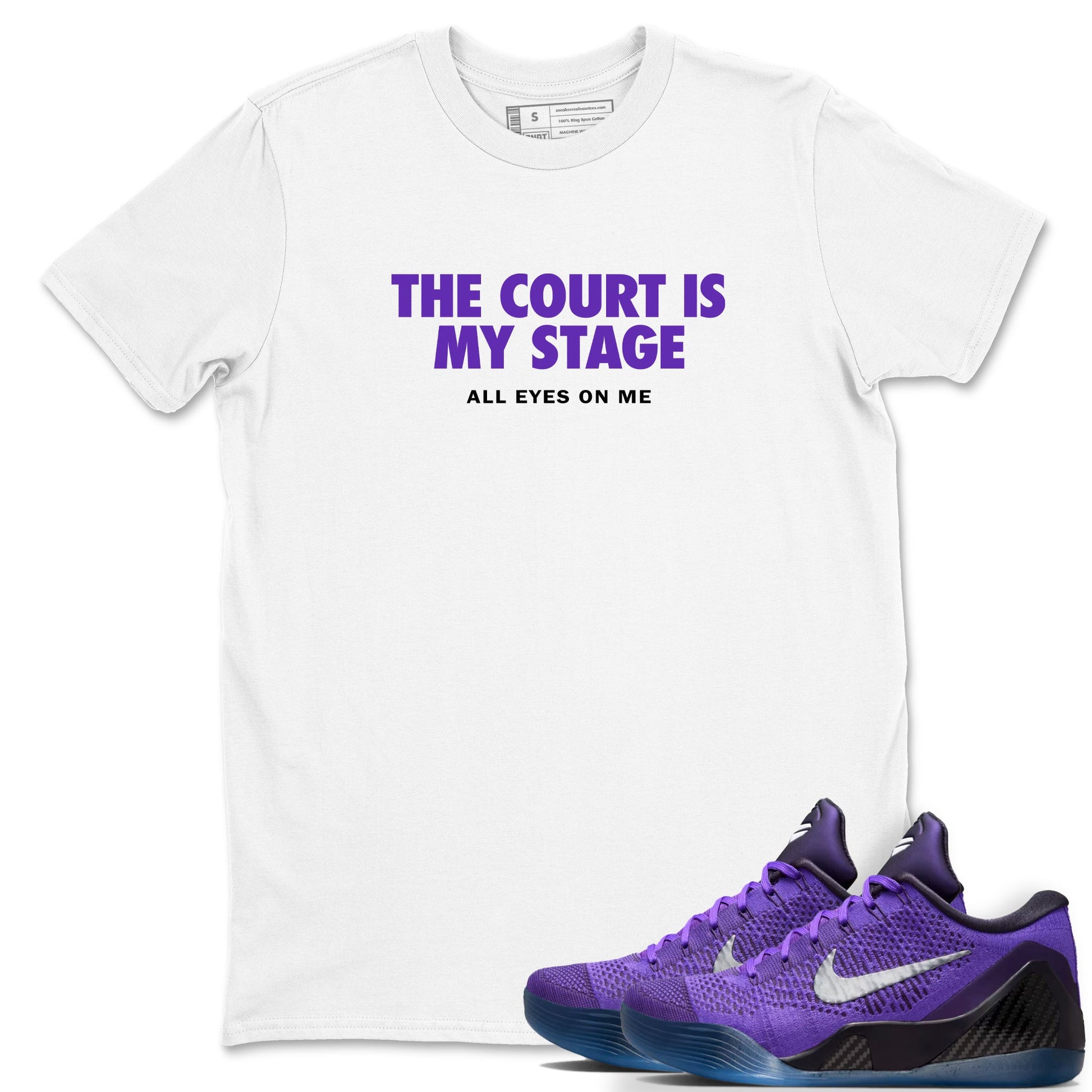 Sneaker Threads – Basketball Graphic T shirt Nike KB 9 Hyper Grape – The Court Is My Stage Graphic Tee White 1. Perfect for Jordan releases 2025 colorways. Perfect for purple basketball sneaker releases and legacy-inspired colorways for 2025 hoopers.